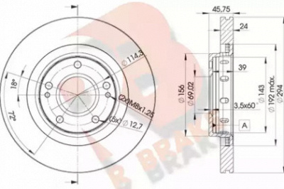 R BRAKE 78rbd25924 -  Тормозной диск